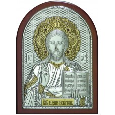 Икона образ Иисуса Христа "Господь Вседержитель" 14,5 х 20 см гранат