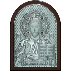 Икона образ Иисуса Христа "Господь Вседержитель" 14,5 х 20 см гранат